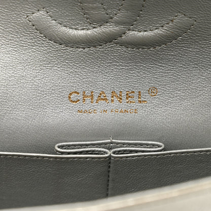 Chanel Iridescent Calfskin Quilted Medium Double Flap Silver 6 of 12