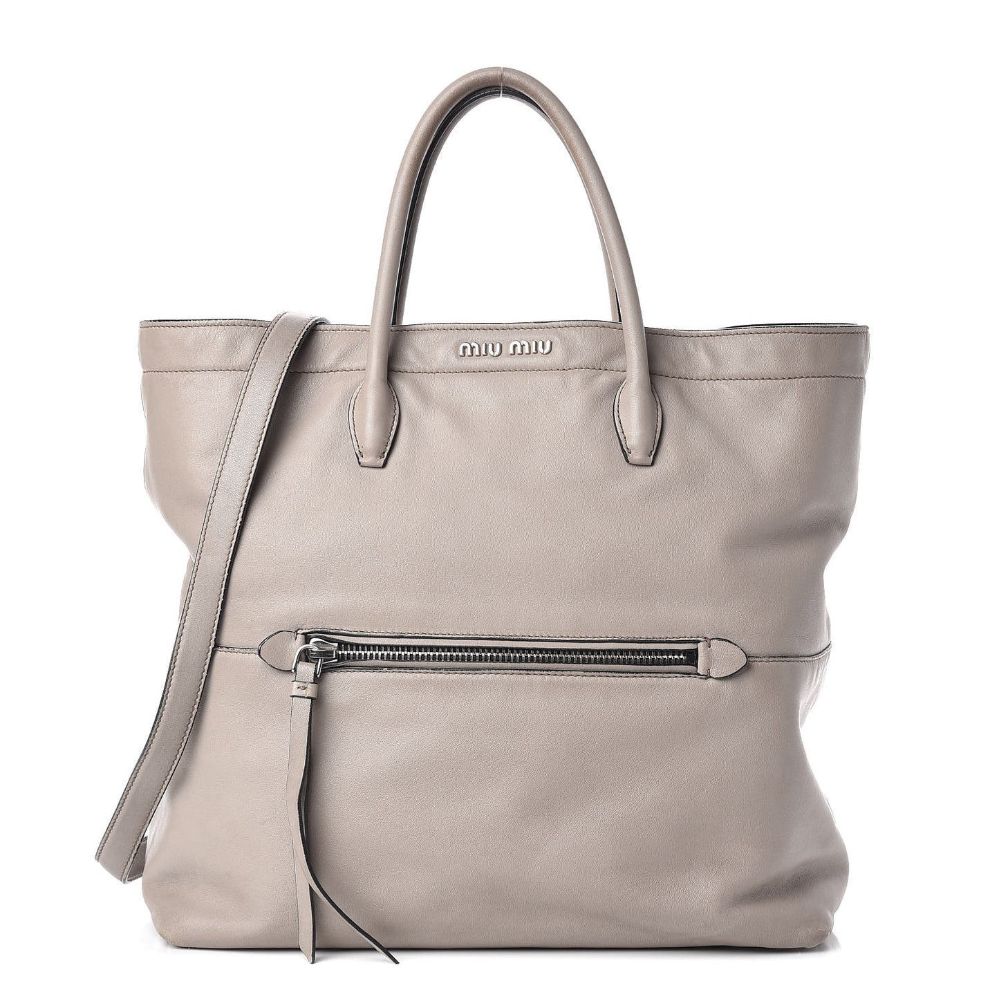 Vitello Soft Calfskin Shopping Tote Fumo