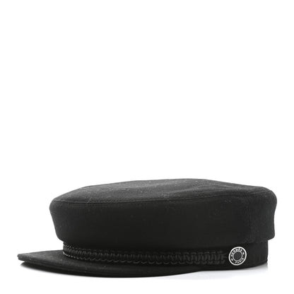 Hermes Cashmere Swift Womens Deauville Cap 58 Black 1 of 9