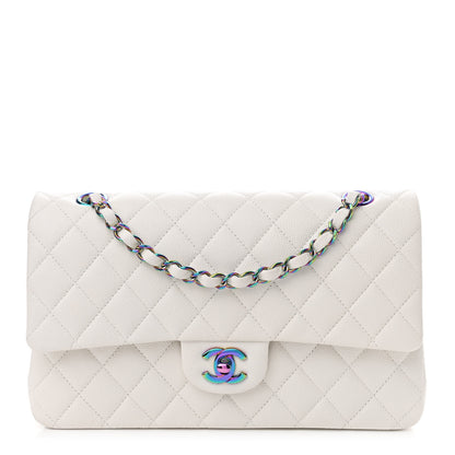 Chanel Caviar Quilted Rainbow CC Medium Double Flap White 1 of 11