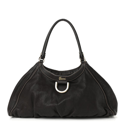 Gucci Calfskin Large D Gold Ring Shoulder Bag Chocolate 1 of 16