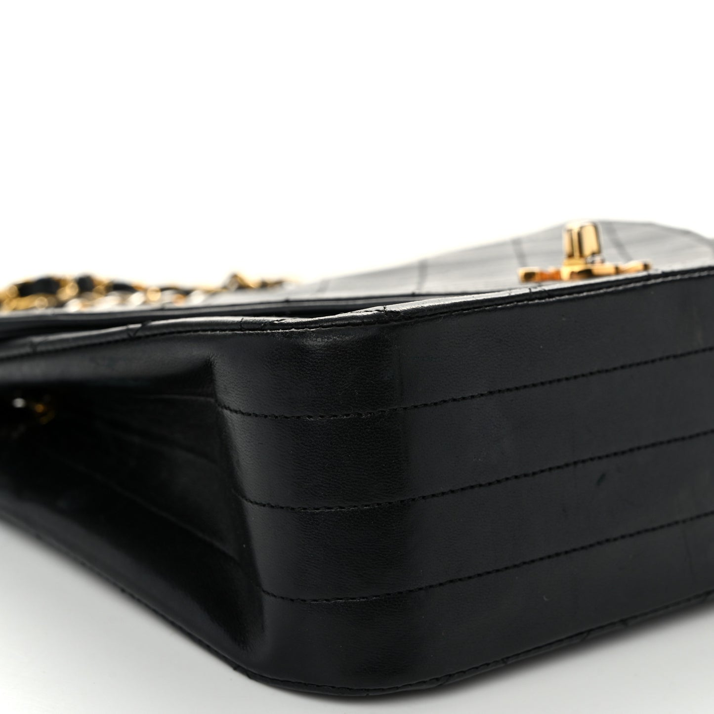 Lambskin Quilted Small Single Flap Black
