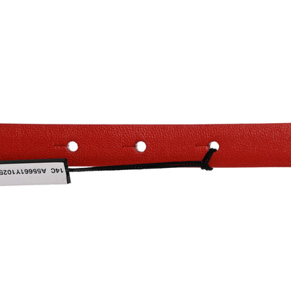 Chanel Calfskin Crystal CC Skinny Belt 80 32 Red 6 of 7