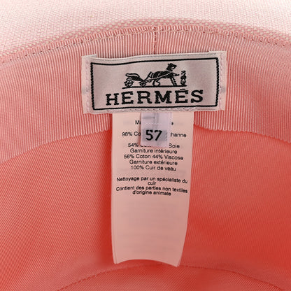 Hermes Toile H Hampton Plein Air Hat 57 Rose Clair Rose Sakura 8 of 9