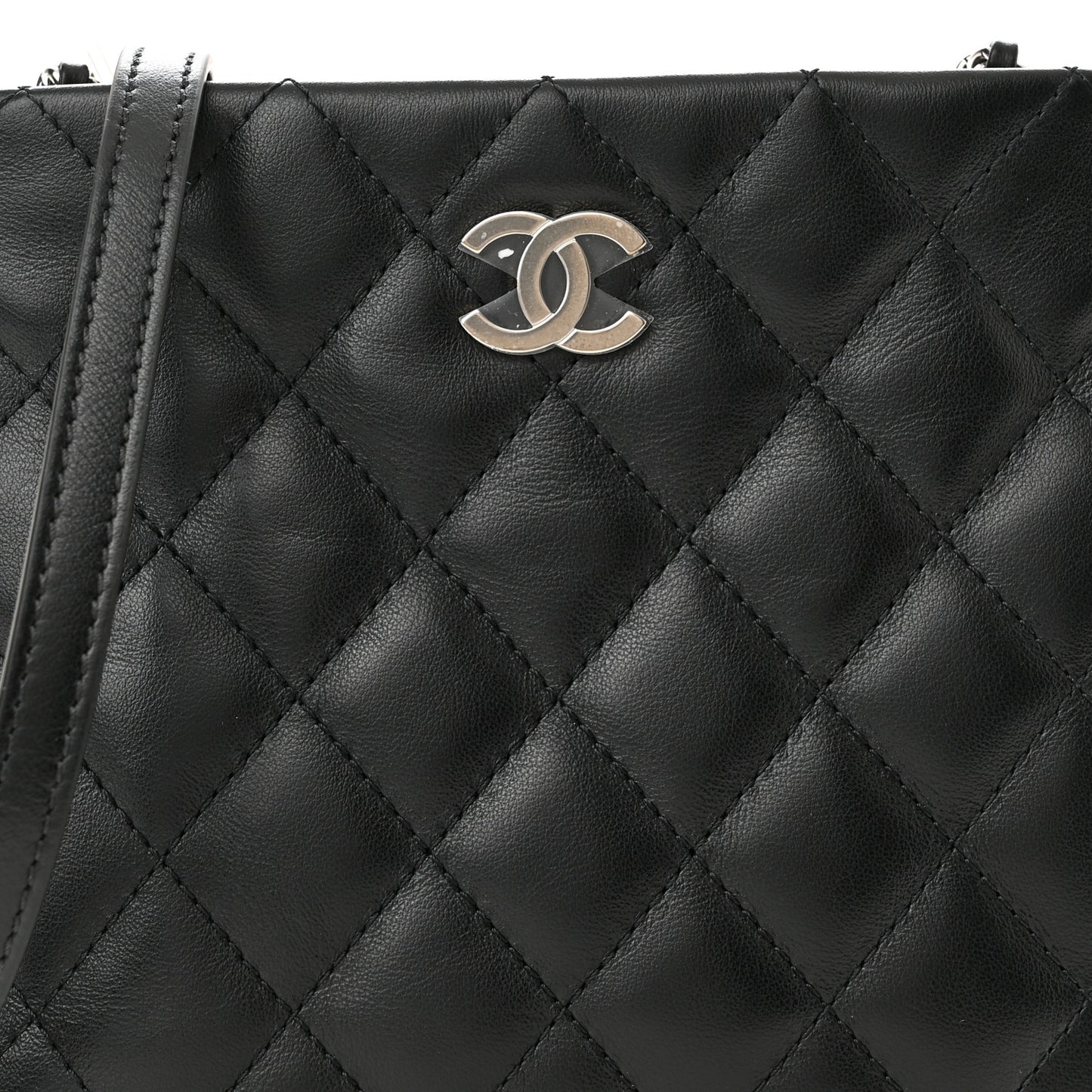 Lambskin Quilted Crossbody Bag Black