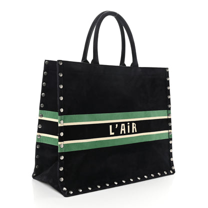 Christian Dior Suede Large L'Air Book Tote Black 3 of 10