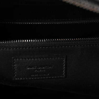 Saint Laurent Calfskin Medium Miles Logo Bowler Duffel Bag Black 6 of 9