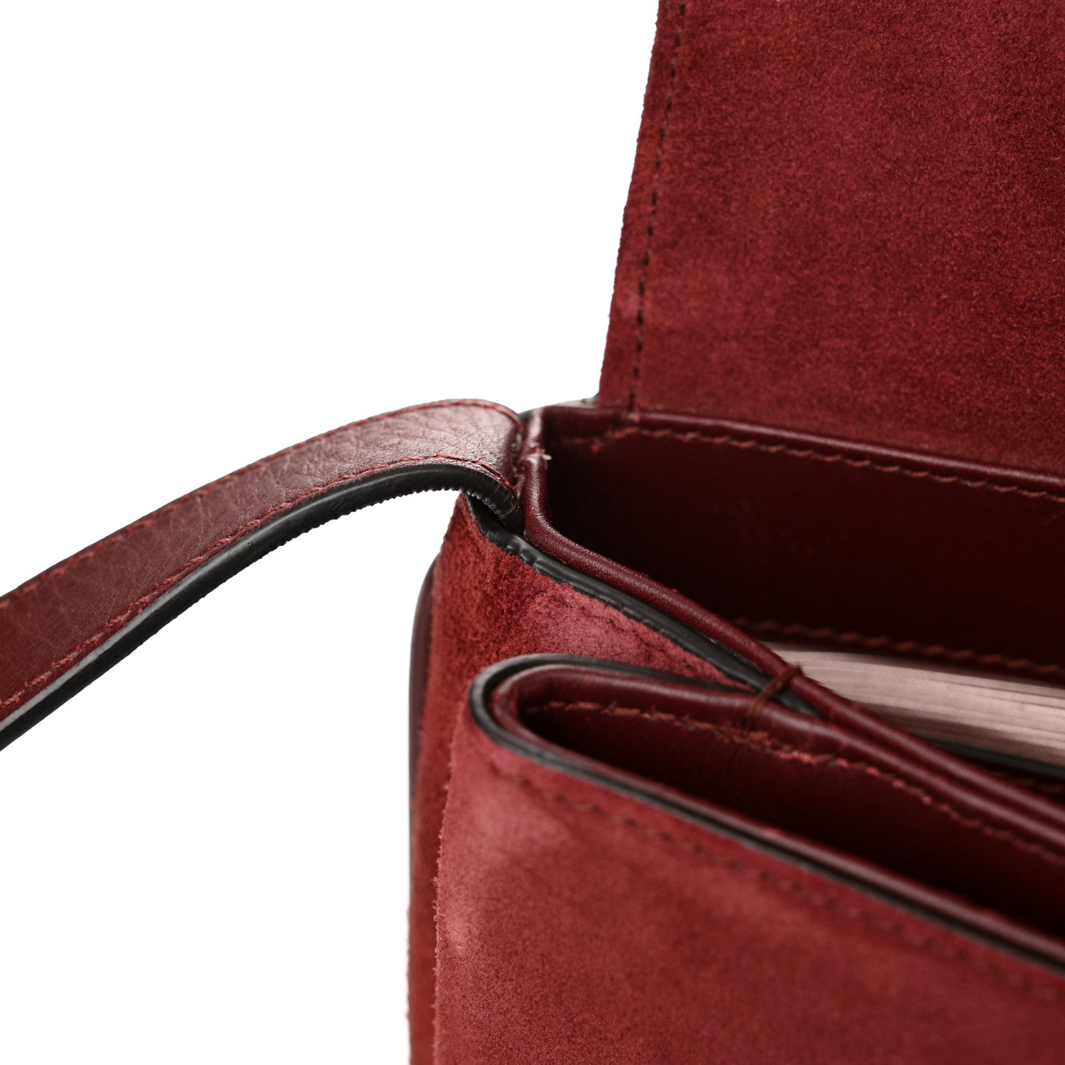 Gucci Suede Medium Arli Flap Shoulder Bag Vintage Bordeaux 13 of 15