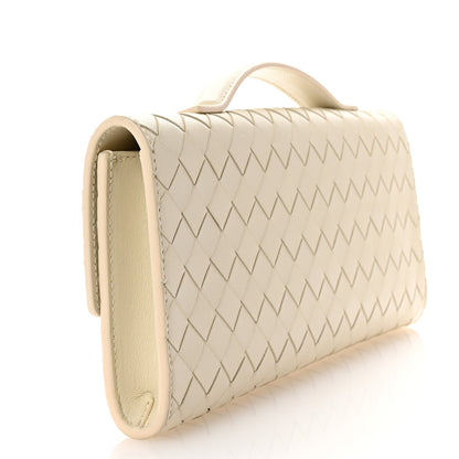 Bottega Veneta Nappa Intrecciato Long Andiamo Top Handle Clutch Sea Salt 3 of 6