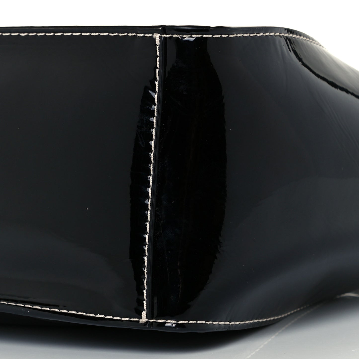 Patent East West Perforated Tote Black