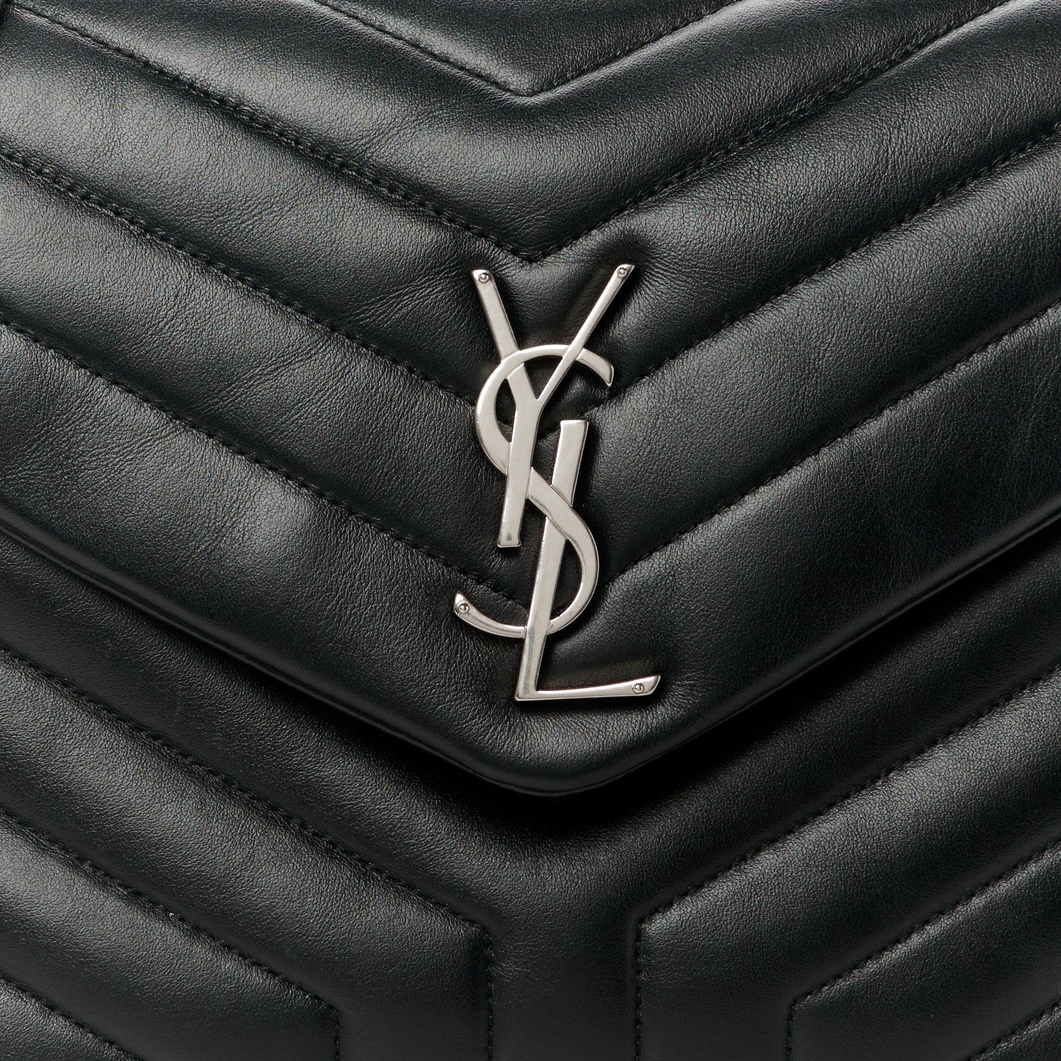 Saint Laurent Calfskin Y Quilted Monogram Medium Loulou Chain Satchel Black 9 of 11