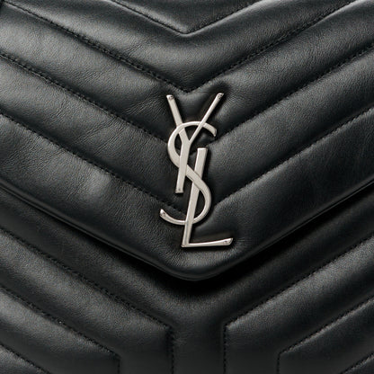 Saint Laurent Calfskin Y Quilted Monogram Medium Loulou Chain Satchel Black 9 of 11