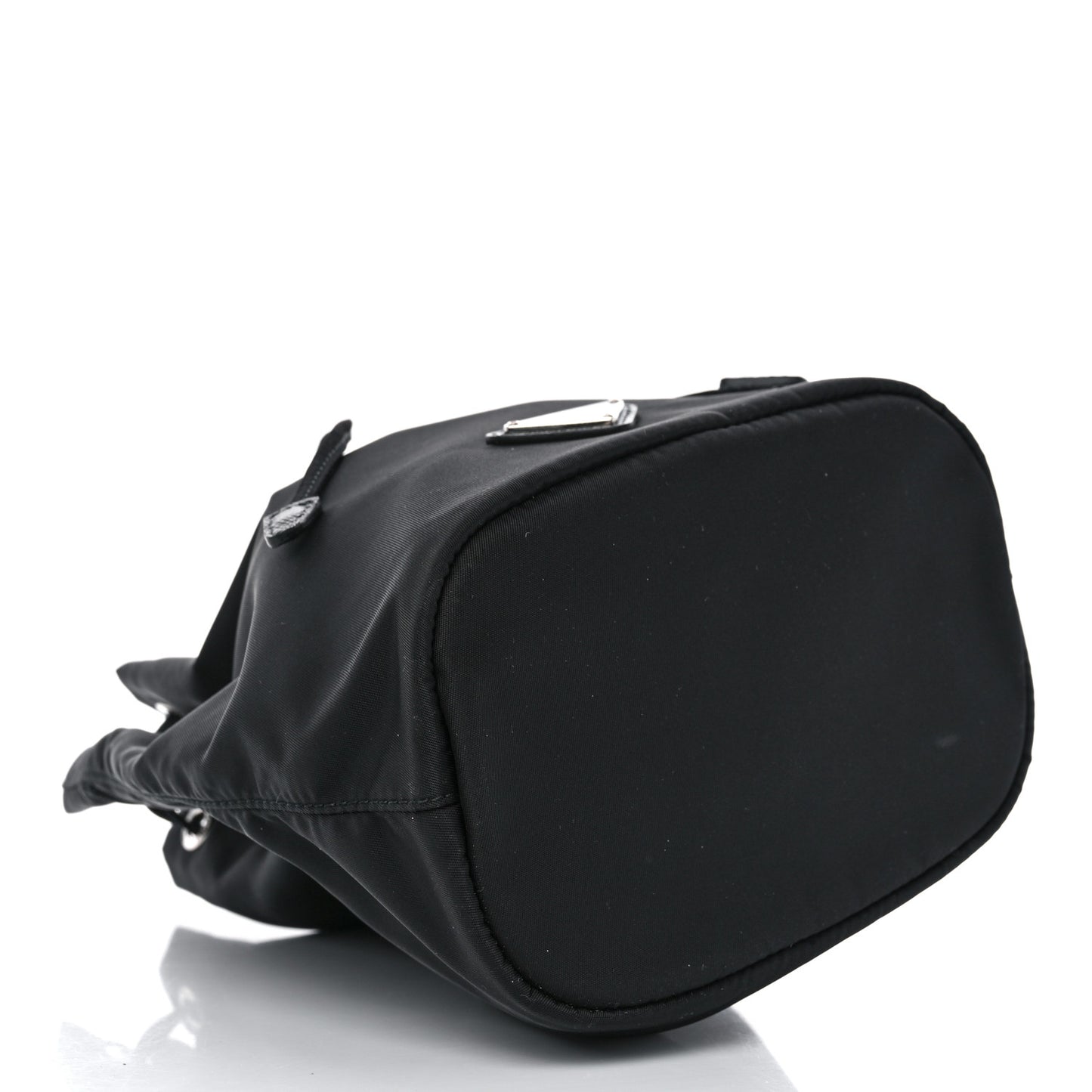 Saffiano Tessuto Nylon Vela Bucket Wristlet Black