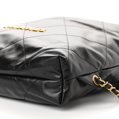 Chanel Shiny Calfskin Quilted Chanel 22 Backpack Black 10 of 10