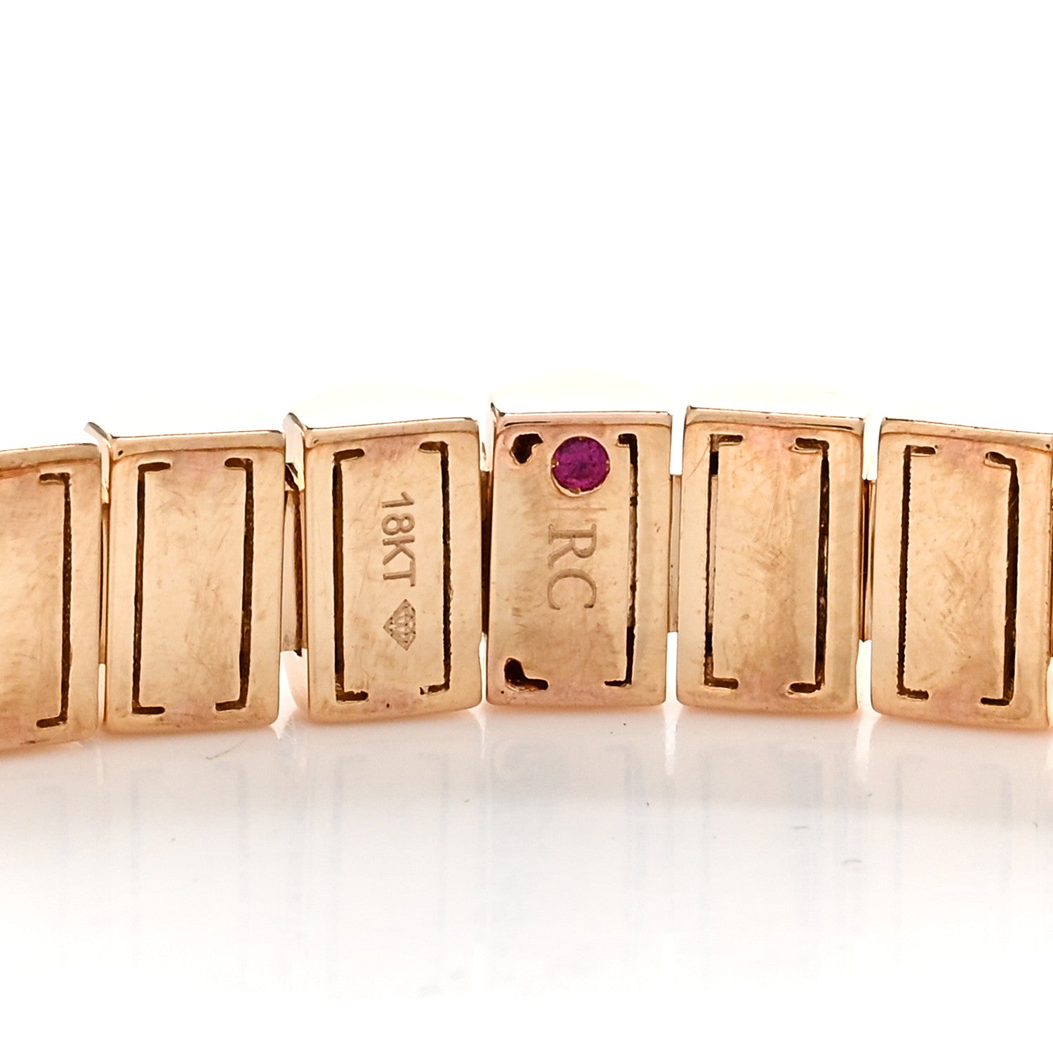 Roberto Coin 18K Rose Gold Diamond Obelisco Accent Flexible Bangle Bracelet 3 of 3