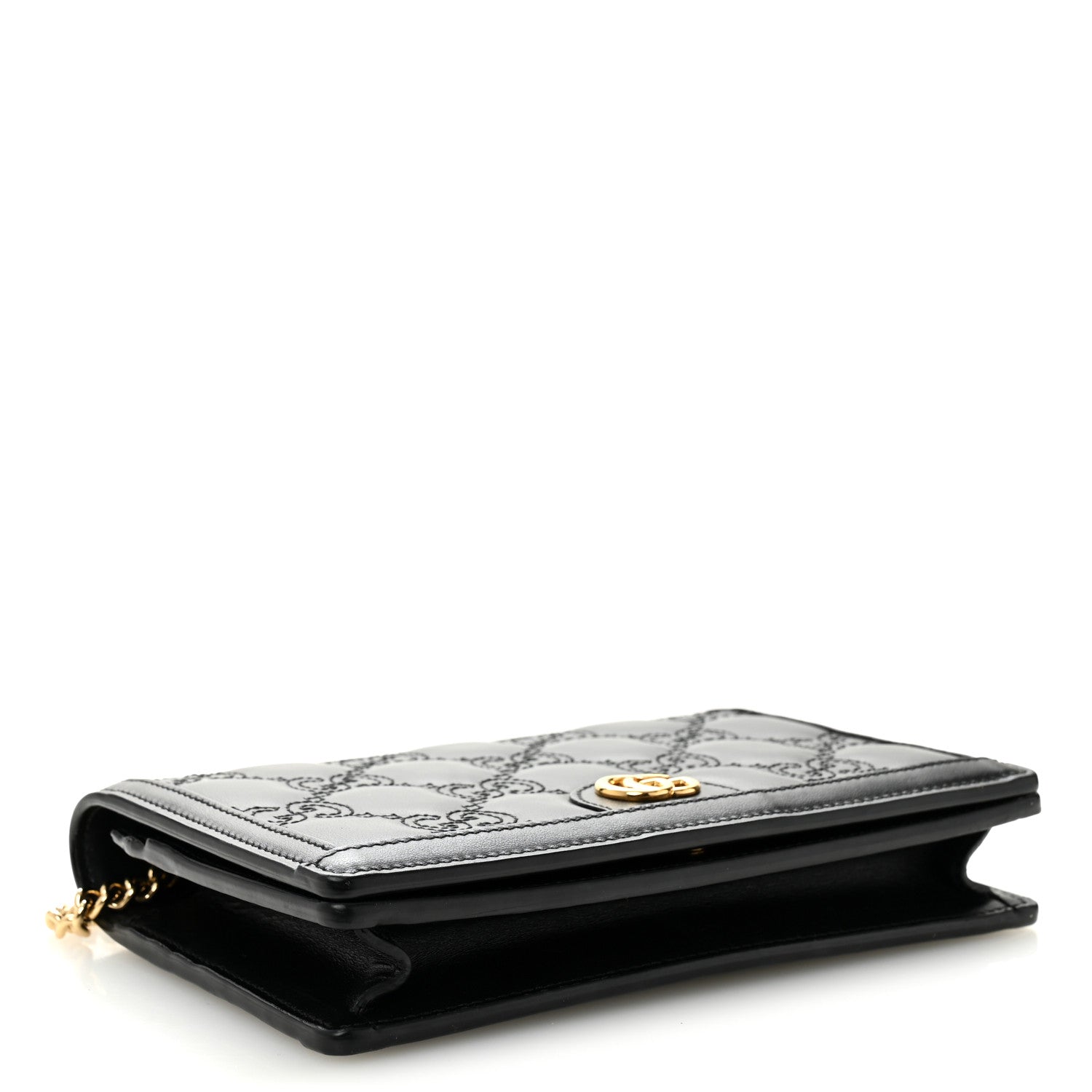 Gucci Calfskin GG Matelasse Chain Wallet Black 4 of 10