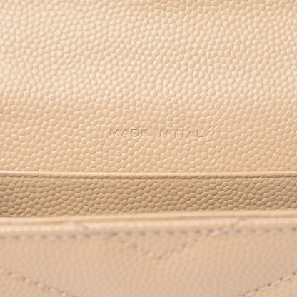 Saint Laurent Grain De Poudre Matelasse Chevron Small Monogram Envelope Wallet Nude Powder 7 of 11