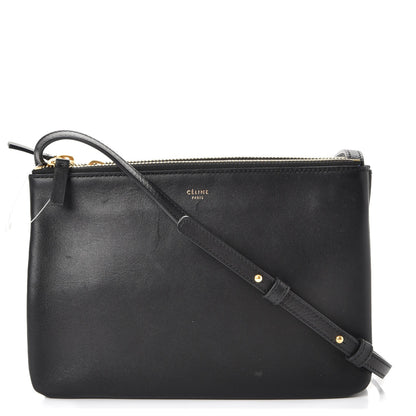 Celine Lambskin Small Trio Crossbody Bag Black 1 of 9