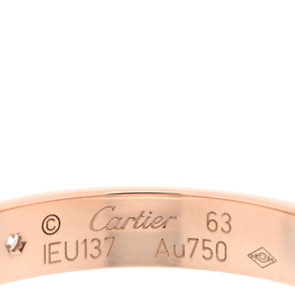 Cartier 18K Pink Gold Diamond 4mm LOVE Wedding Band Ring 63 10.25 4 of 4