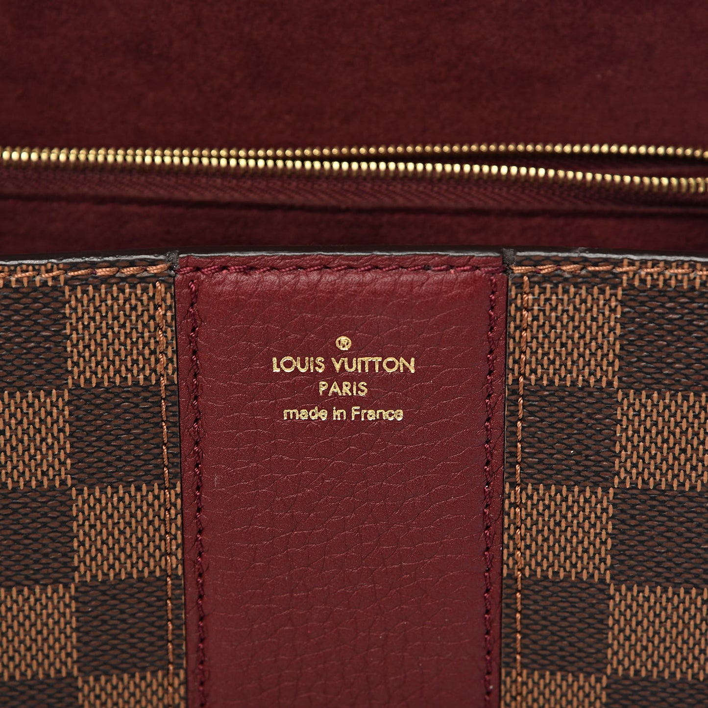 Damier Ebene Cuir Taurillon Wight Bordeaux