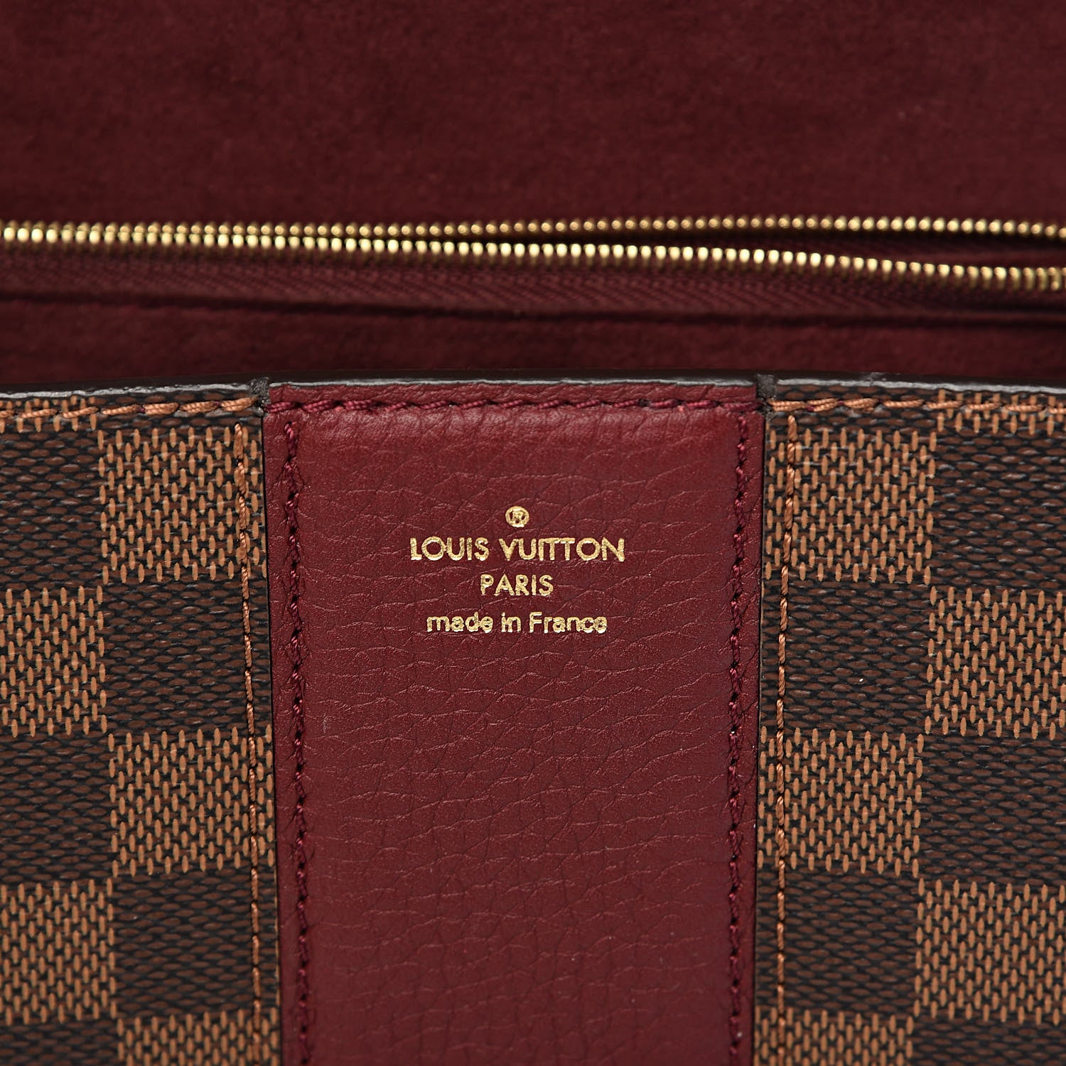 Louis Vuitton Damier Ebene Cuir Taurillon Wight Bordeaux 6 of 10