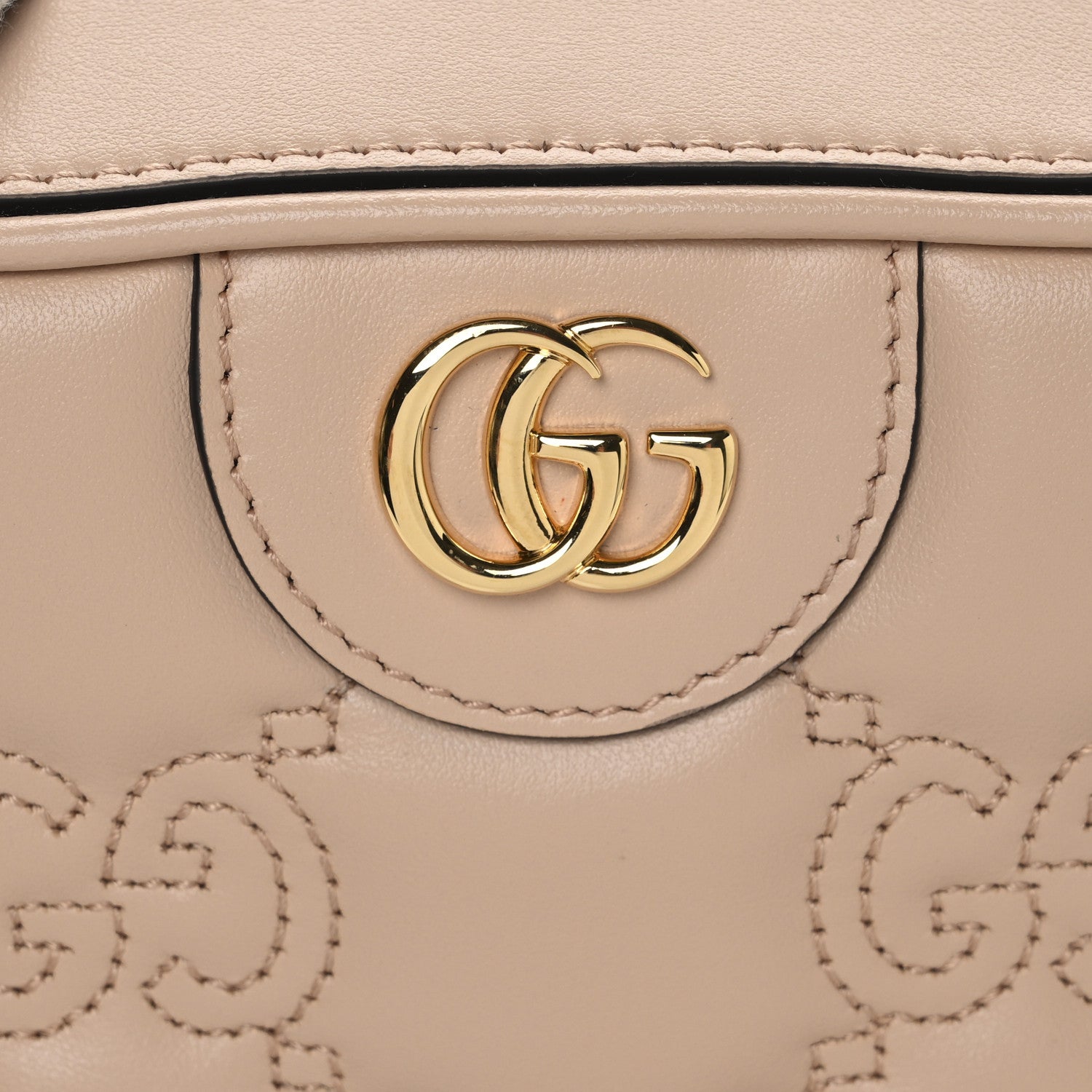Gucci Calfskin GG Matelasse Small Shoulder Bag Pink Sand Natural 8 of 10