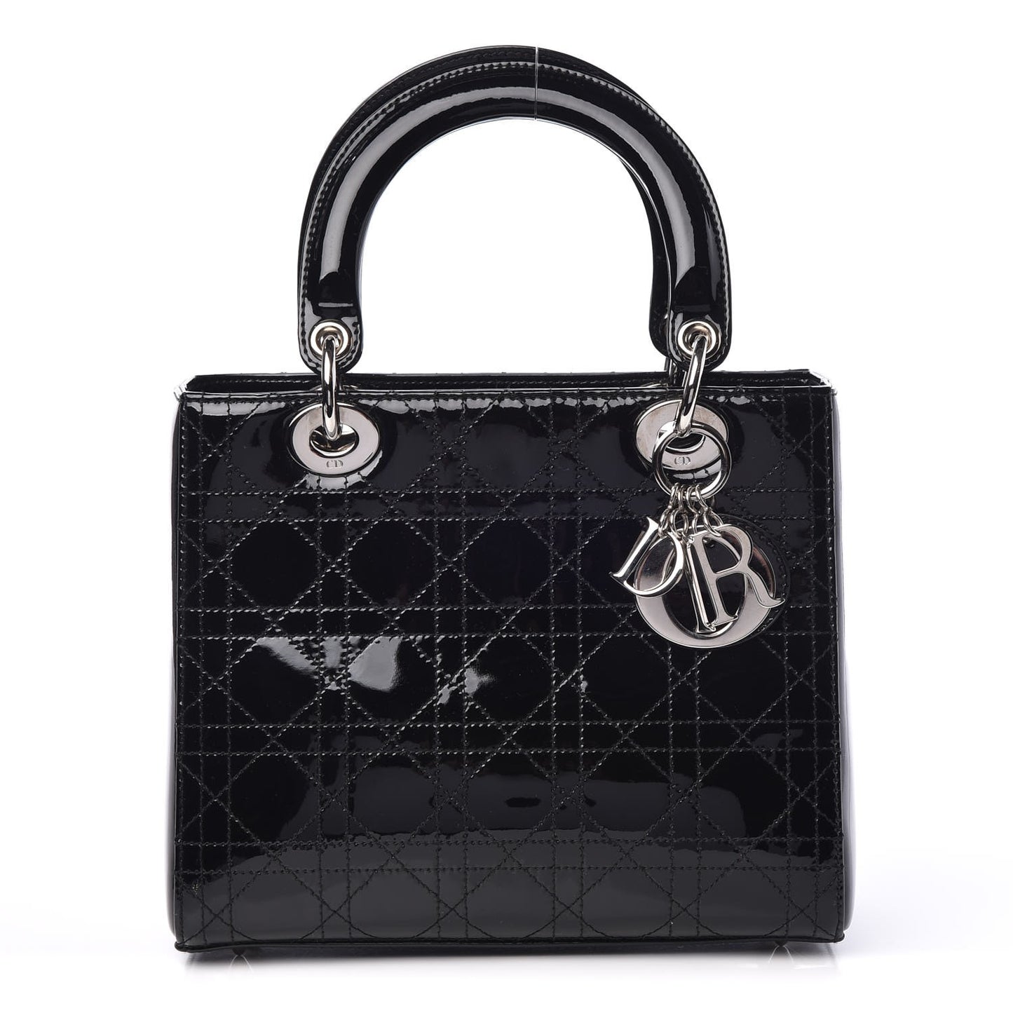 Patent Cannage Medium Lady Dior Black