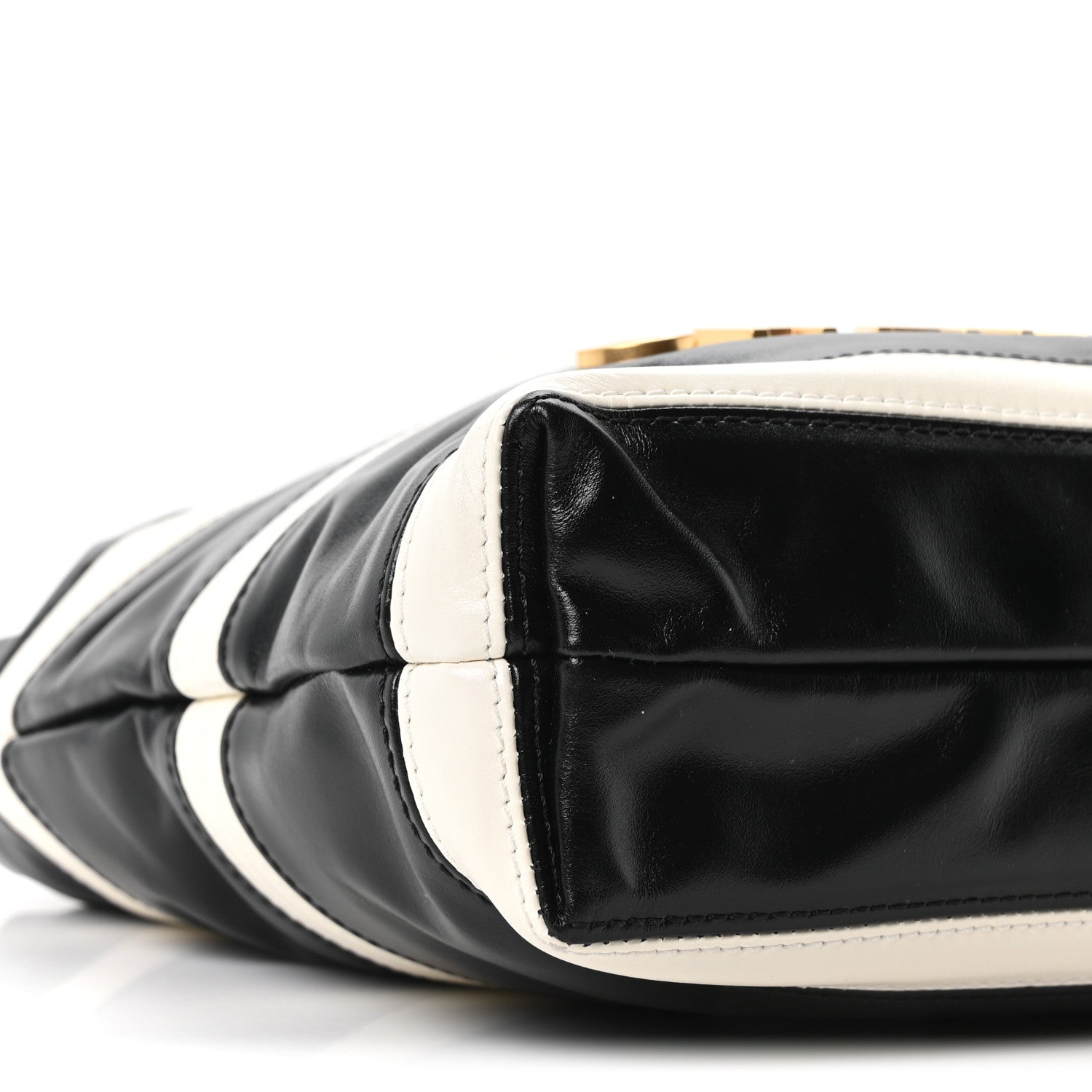 Chanel Shiny Calfskin Striped Mini Chanel 22 Black White 9 of 10
