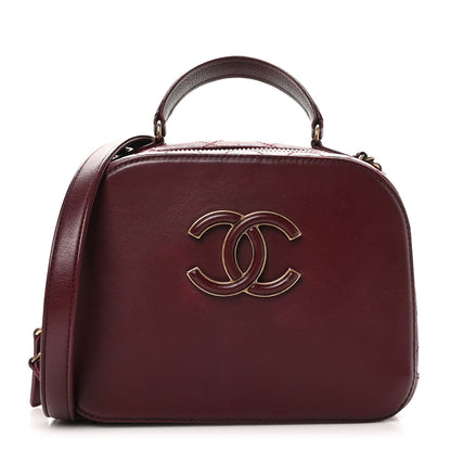 Chanel Shiny Calfskin Goatskin Quilted Small Coco Curve Vanity Burgundy 1 of 10