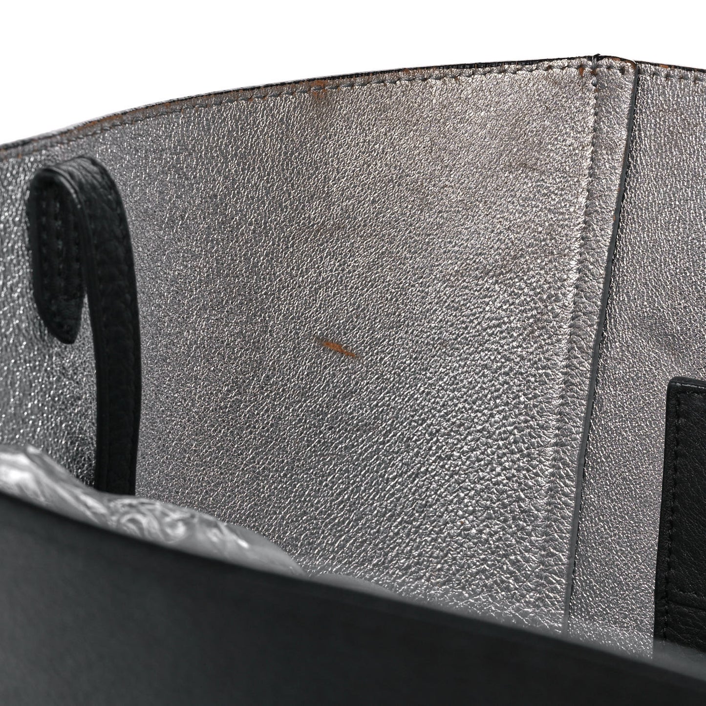 Grained Calfskin Medium Horizontal Cabas Phantom Black