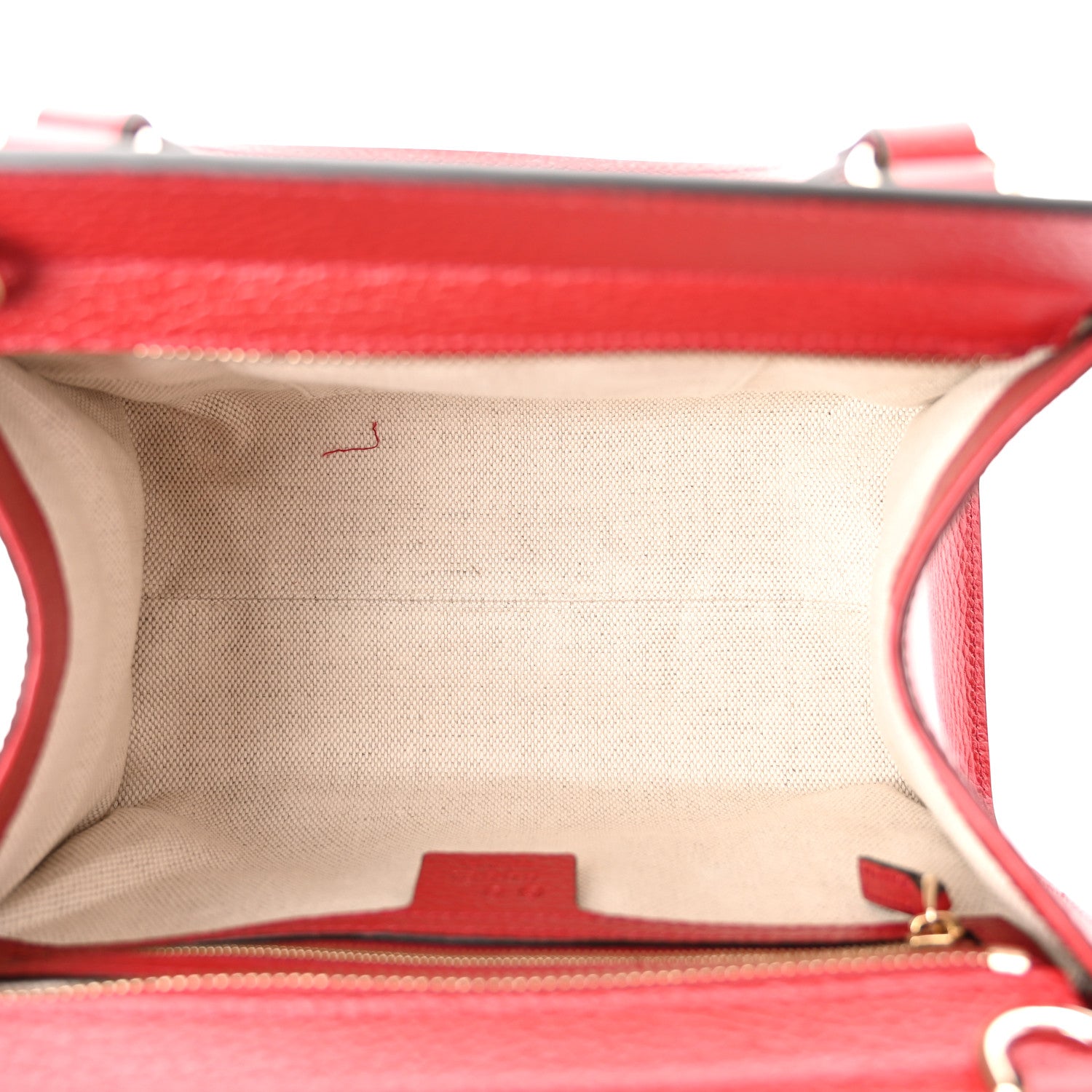 Gucci Dollar Calfskin Medium Soho Top Handle Satchel Hibiscus Red 5 of 10