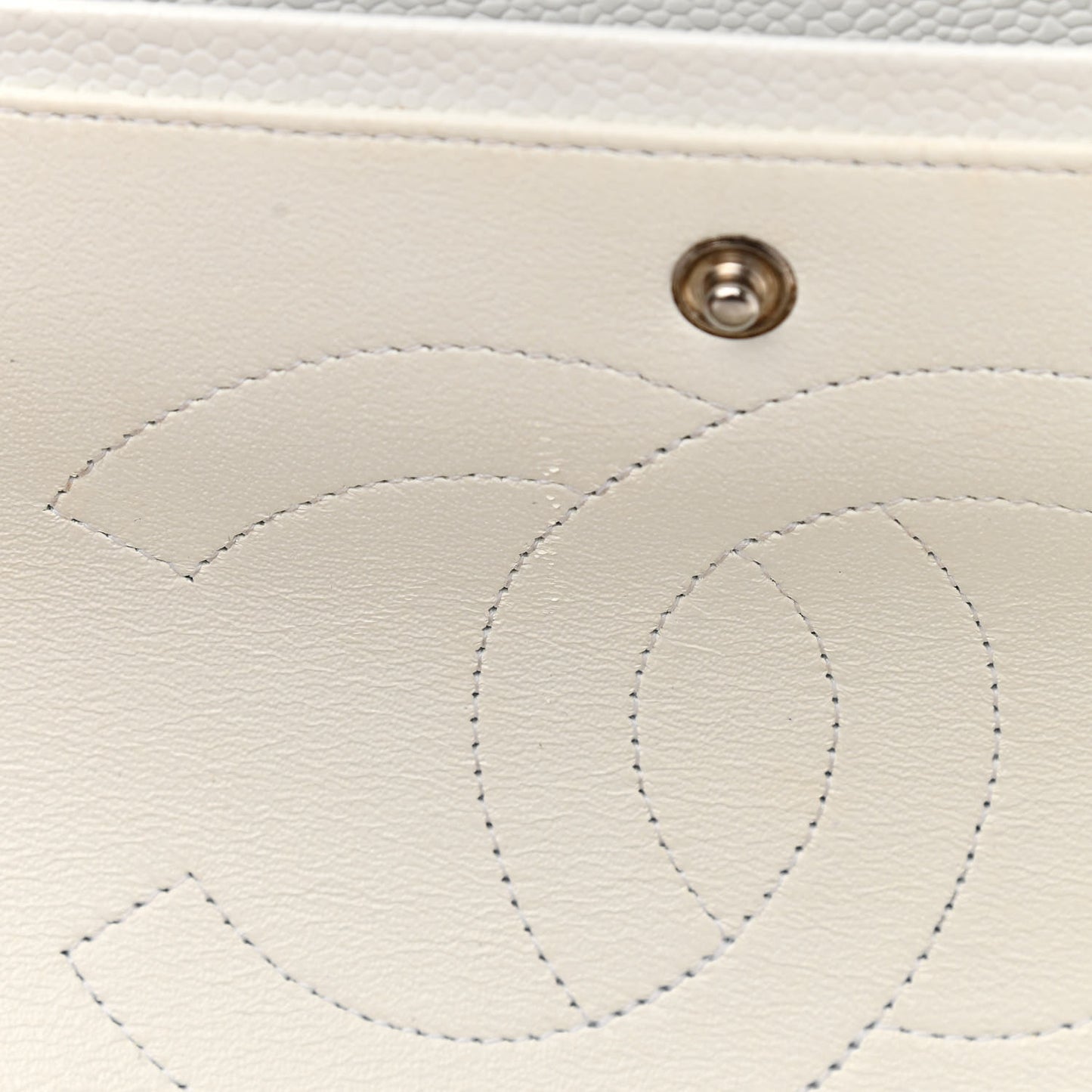 Caviar Quilted Maxi Double Flap White