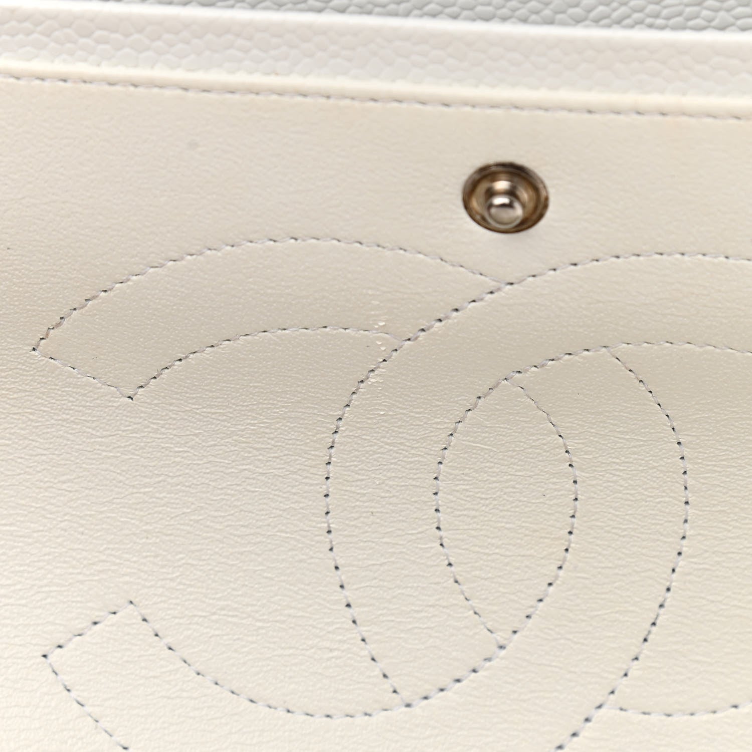 Chanel Caviar Quilted Maxi Double Flap White 15 of 17