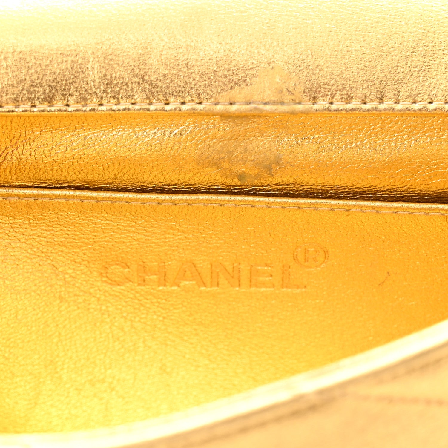 Chanel Metallic Lambskin Crystal Chevron Chain Clutch Gold 6 of 11