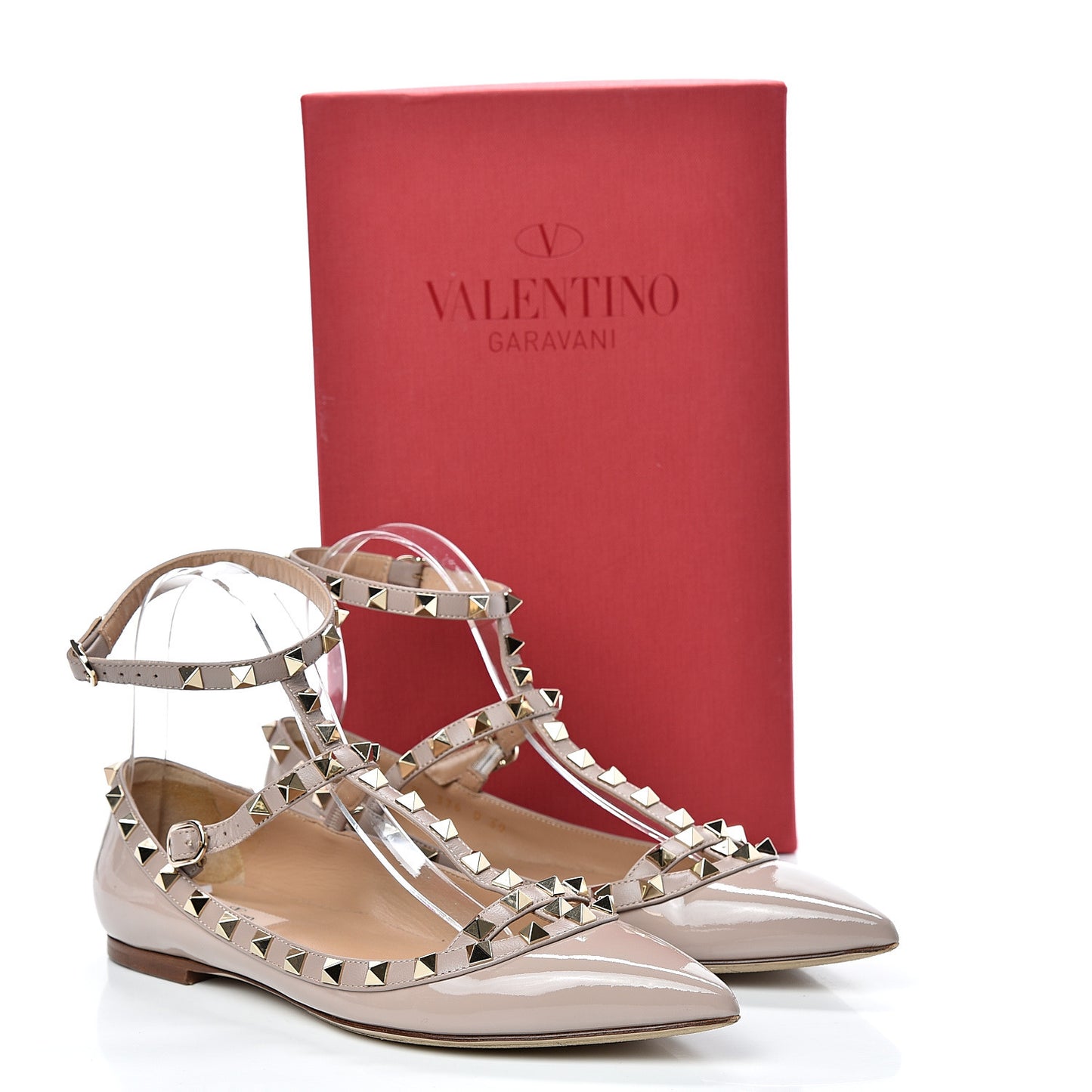 Patent Rockstud Cage Ballerina Flats 39 Poudre