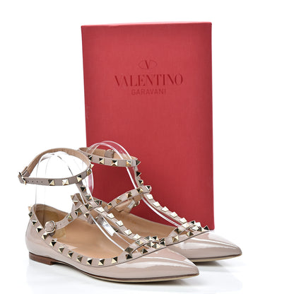 Valentino Garavani Patent Rockstud Cage Ballerina Flats 39 Poudre 14 of 14