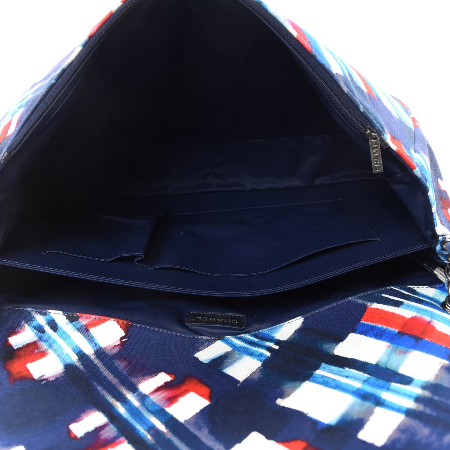 Canvas Airline Printed XXL Travel Flap Bag Blue Red White