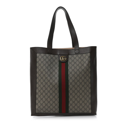 Gucci GG Supreme Monogram Web Large Ophidia Vertical Shopping Tote  Brown 1 of 11