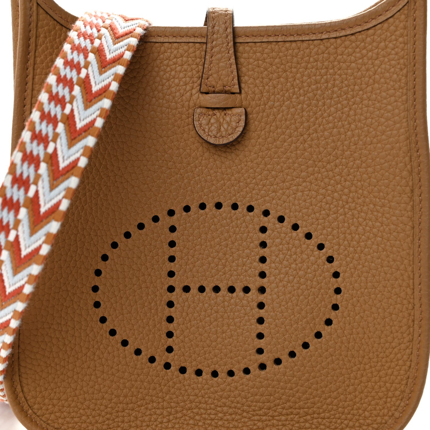 Hermes Taurillon Clemence Allegro Evelyne TPM Biscuit Cornaline White Gold 8 of 11