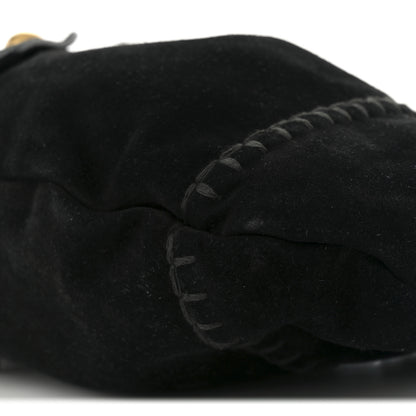 Saint Laurent Suede Horn Stitched Mombasa Hobo Black 11 of 14