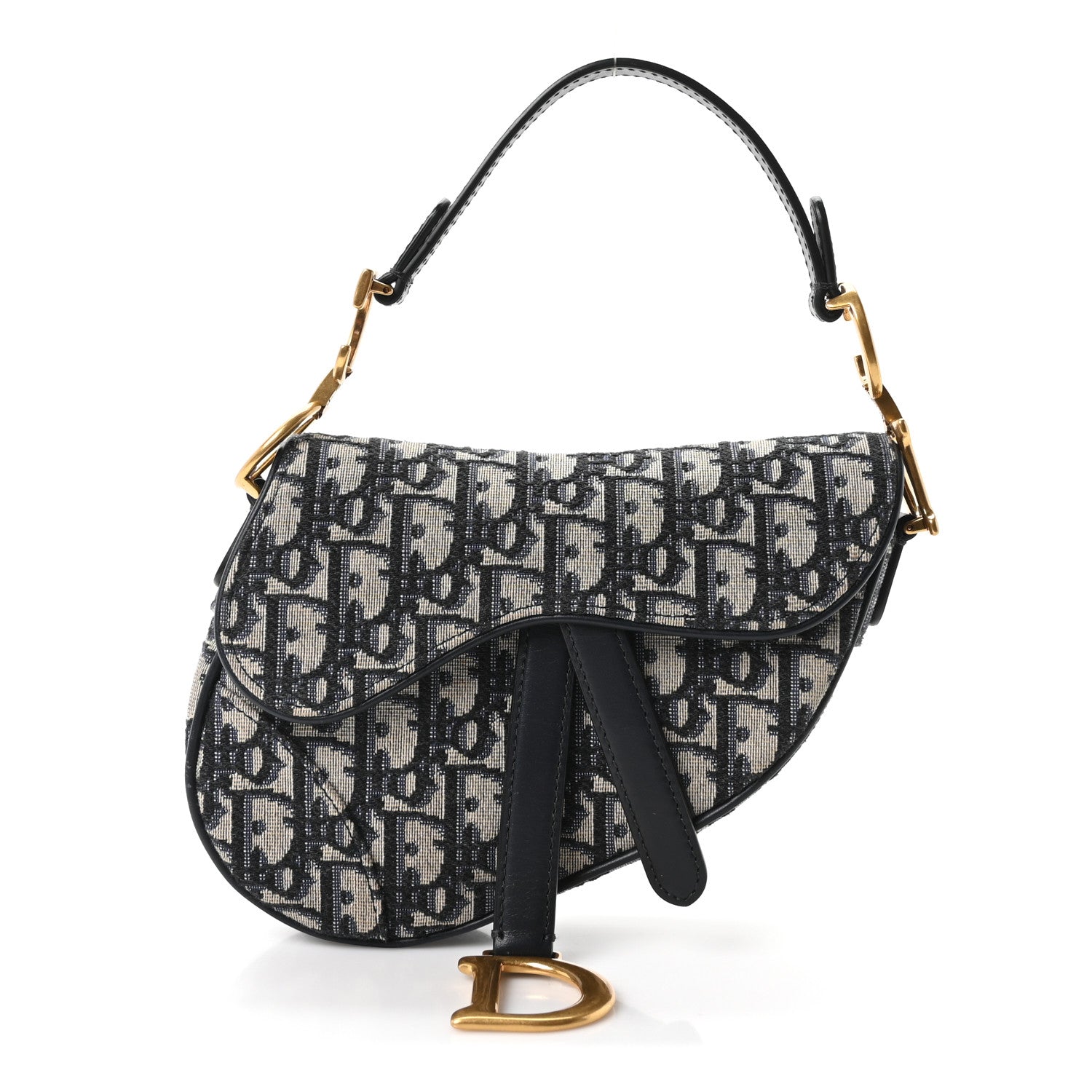 Christian Dior Oblique Mini Saddle Bag Blue 1 of 12
