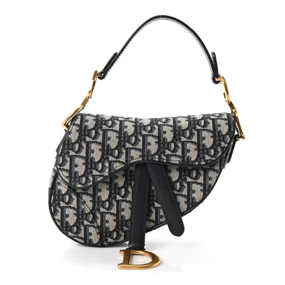 Christian Dior Oblique Mini Saddle Bag Blue 1 of 12