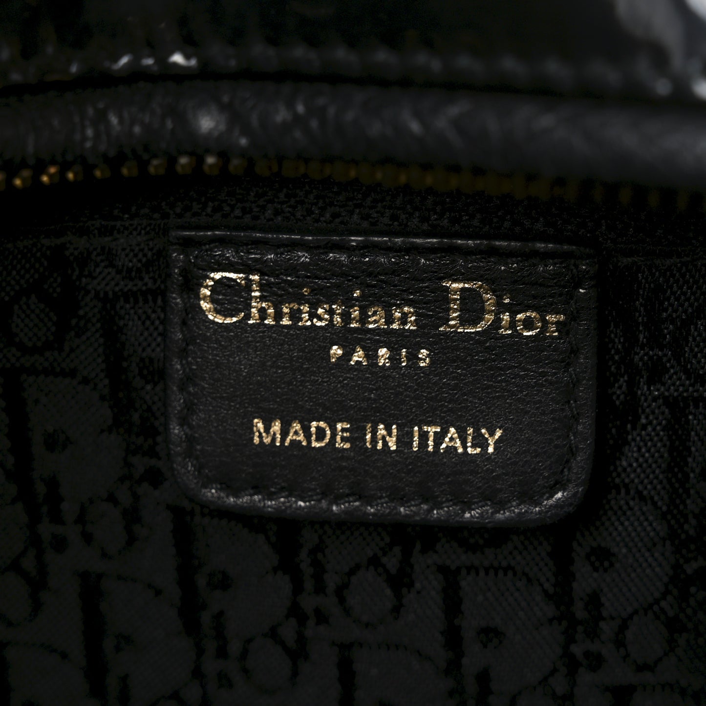 Patent Cannage Large Lady Dior Black