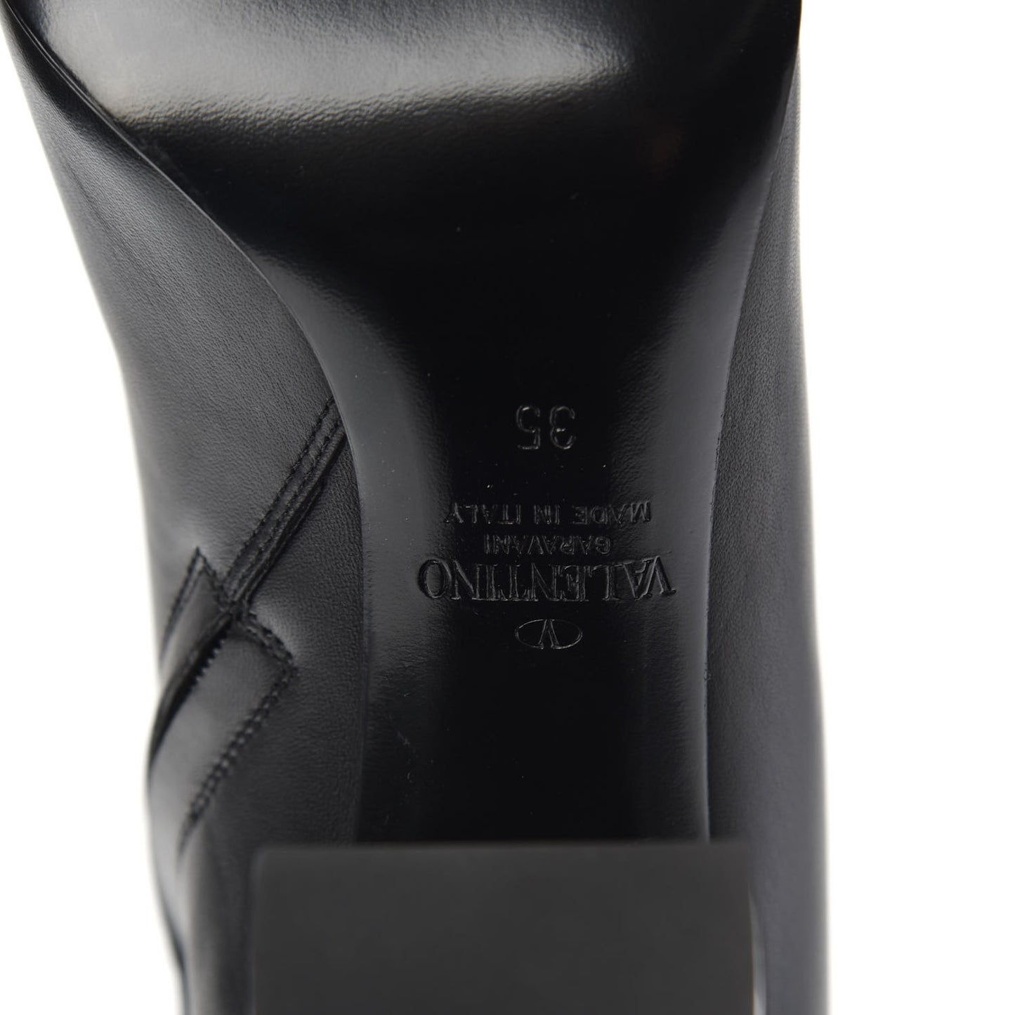 Calfskin Vlogo Knee High 85mm Boots 35 Black