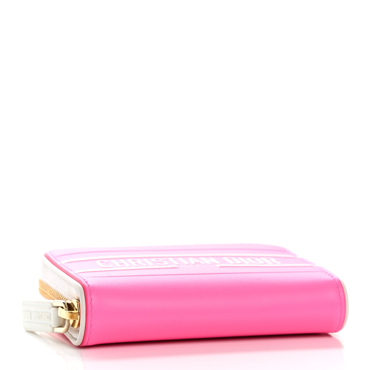 Calfskin Vibe Voyageur Card Holder Fluorescent Pink