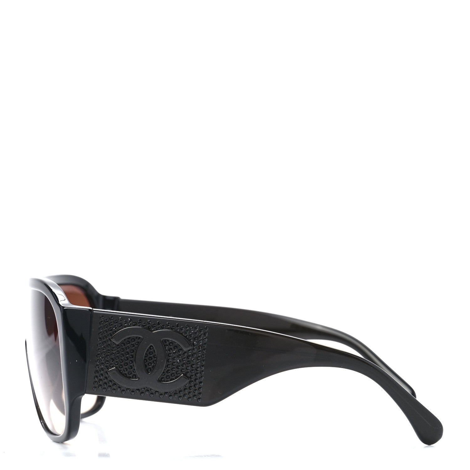 Chanel Acetate Crystal CC Shield Sunglasses 5466-B-A Brown 3 of 8