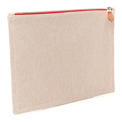 Hermes Toile Flat Yachting Pouch Rouge 3 of 6