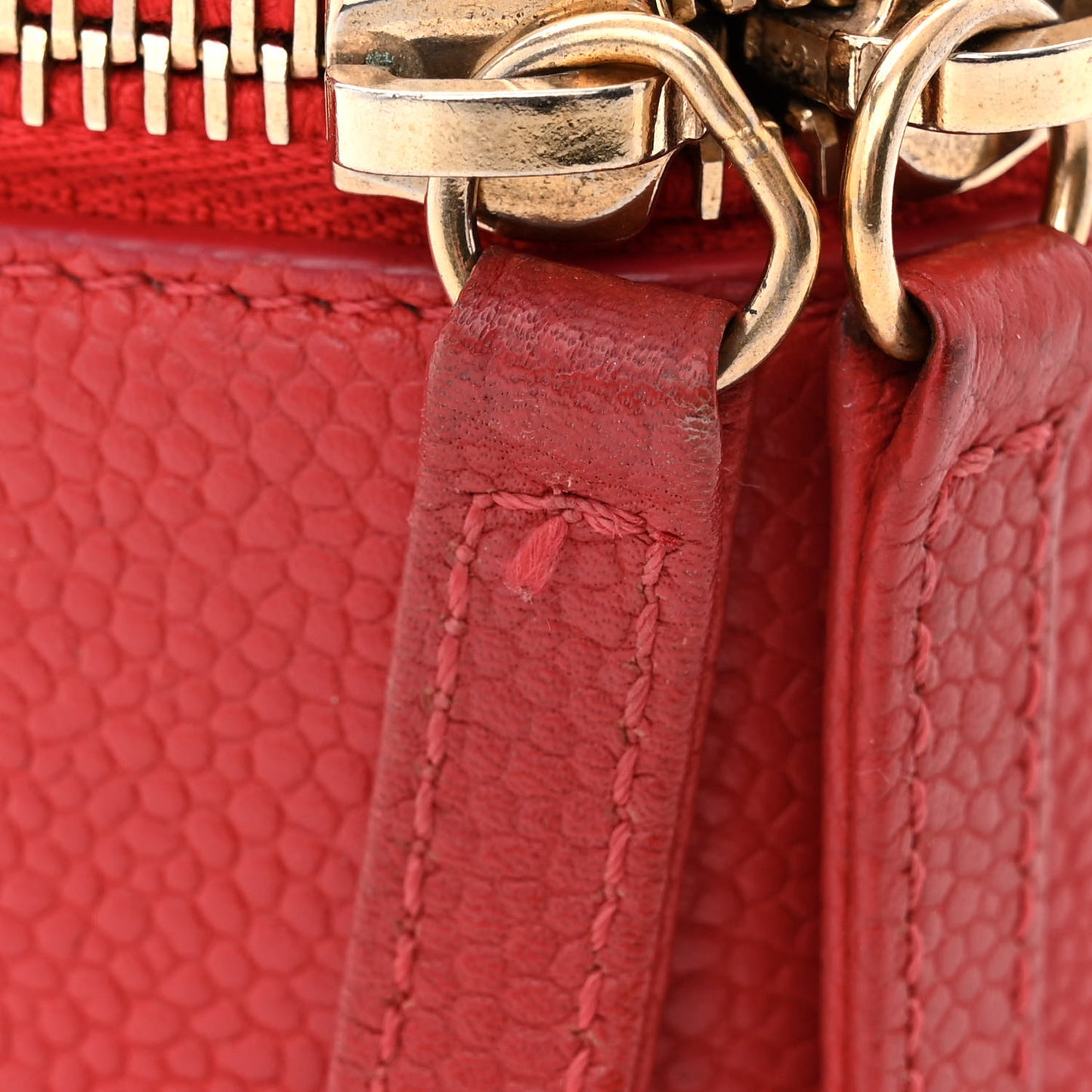 Caviar Quilted Small Camera Case Red