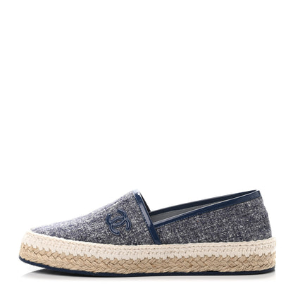 Chanel Fabric Patent Calfskin CC Espadrilles 35 Dark Grey 1 of 4