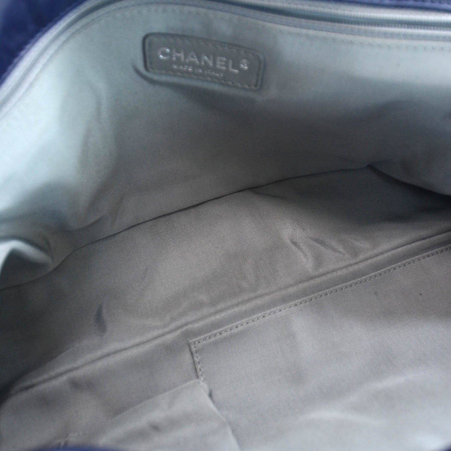 Calfskin Ultra Stitch Oversize Flap Navy